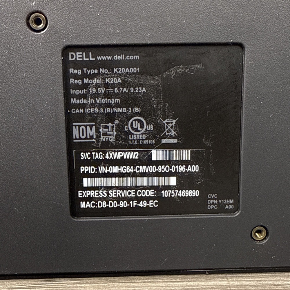 Dell WD19s K20A001 USB C Thunderbolt Docking Station With 130W Power Adapter‎ - Picture 11 of 14